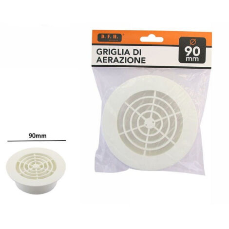 TRADE SHOP - Griglia Di Ventilazione Rotonda Diametro 90 Mm Aspirazione Aria Aerazione 71397 -