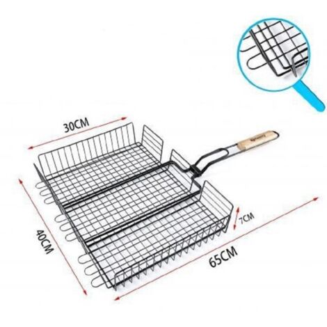 Griglia graticola doppia piccola in acciaio cromato 30 x 26 cm per