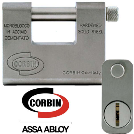 Trade Shop - GRIZZLY CORBIN ANTI-DRILL STAHL EINTEILIGES RIEGELSCHLOSS VORHÄNGESCHLOSS -