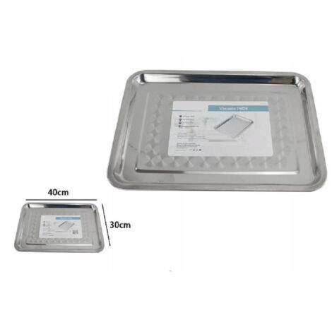 Trade Shop - Guantera De Cocina Rectangular De Acero 40x30cm 66351 -