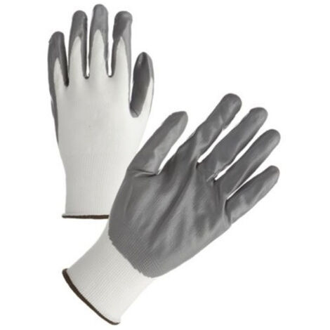 Trade Shop - Guantes De Trabajo Recubiertos De Nitrilo Nylon Guantes De Protección -