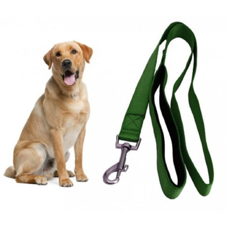 TRADE SHOP - Guinzaglio Corto Per Cane Cani In Nylon 120cm Verde Militare Con Moschettone -