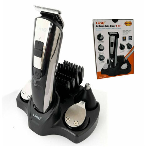 Trade Shop - HAARSCHNEIDER-SET WIEDERAUFLADBARER RASIERER 5IN1 BARTHAAR-NASENSCHNEIDER RFC1611 -