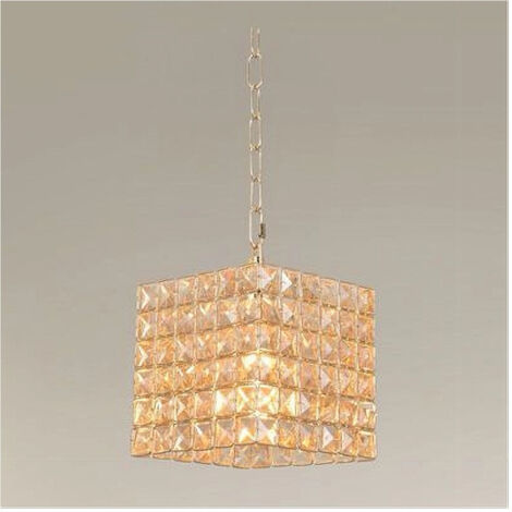 Trade Shop - Hängeleuchter Würfel Kristalle Lampe Licht E27 Anschluss Gold Quadrat 32309 -