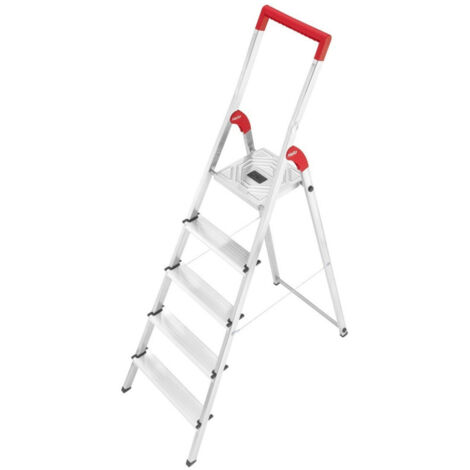 Trade Shop - HAILO L50 Aluminiumleiter 5 Stufen rutschfest Mehrzweck Home Gierre -
