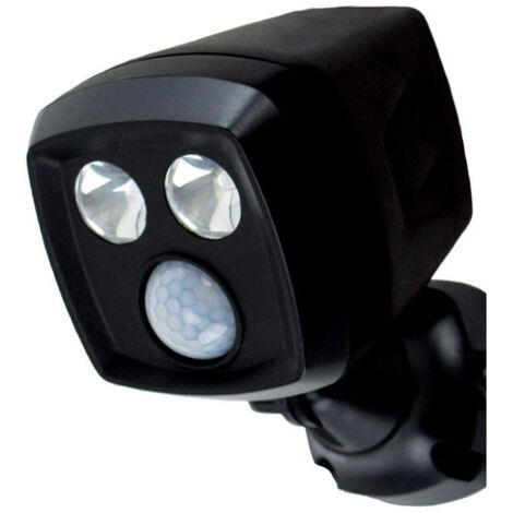 Trade Shop - HAWK SPOTLIGHT 2 LED 450 LUMEN INTERNE EXTERNE BEWEGUNGSSENSORLAMPE -