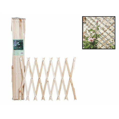 Trade Shop - Holzbinder, ausziehbar, Netz, Kletterpflanzen, Zaun, 180 x 60 cm, 129682 -