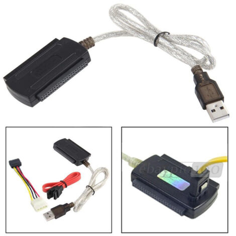 Trade Shop - IDE SATA USB 2.0 ADAPTERKABEL UNTERSTÜTZT 2,5 3,5 HD FESTPLATTE STROMVERSORGUNG -