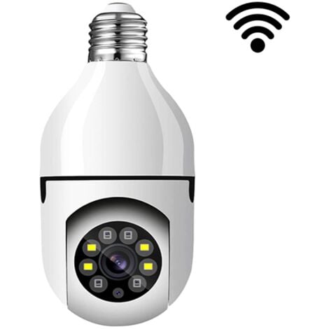 TRADE SHOP TRAESIO Trade Shop - INDOOR IP CAM 360° WIFI E27 VIDEO ÜBERWACHUNGSKAMERA JT8177 -