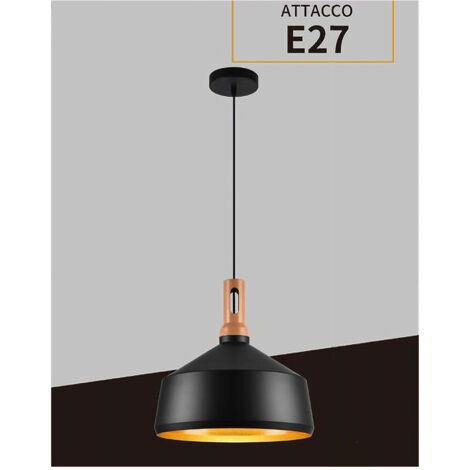 Trade Shop - INDUSTRIAL STILE SOSPENSION IN PENDENTMETHODE ZU COPP E27 A93 -      Schwarz