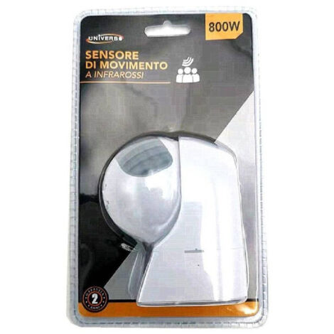 Trade Shop - INFRAROXIERTE MOVEMENT SENSOR FÜR LAMPADINE MAX 800 WATT IP44 BIANCO YCA1008 -