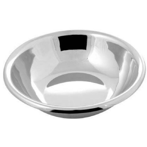 TRADE SHOP - Insalatiera Ciotola Coppa Bacinella Scodella Inox Fondo Piano Cucina 24cm -