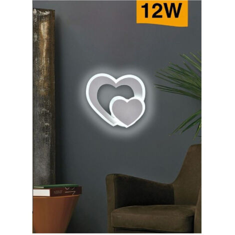 Trade Shop - INTERNE LED-WANDLEUCHTE MODERN DOUBLE HEART 12 W LICHT 3000K 4000K 6500K E83-B -