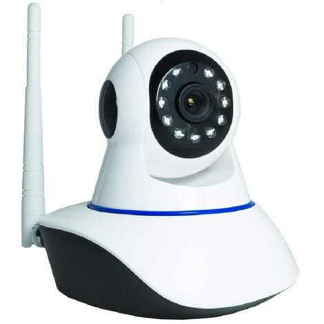Trade Shop - IP TELECAMERA 2 ANTENNE CAMERA HD 720P WIRELESS LED IR LAN MOTORIZZA INTERNET -