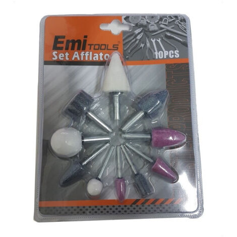 Trade Shop - Juego 10 Pz. Muelas Giratorias Con Piedra Para Accesorios De Afilado De Brocas -