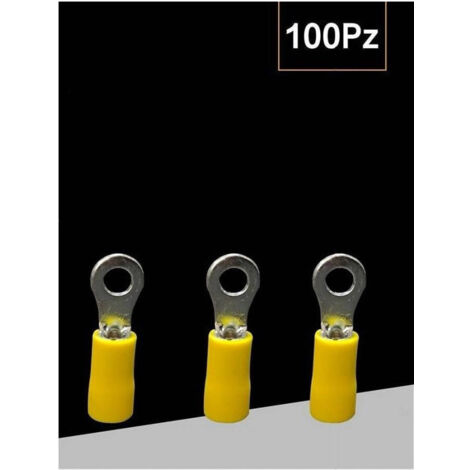 Trade Shop - Juego 100 Piezas Terminales Aislados Para Cables De 4 A 6 Mm² M6 Rv5.5-6 -      Amarillo