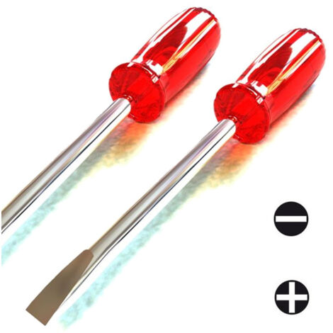 Trade Shop - Juego 2 Tornillos 1 Fijo 1 Estrella 6x175mm Tornillo Con Mango Ergonómico De Goma -