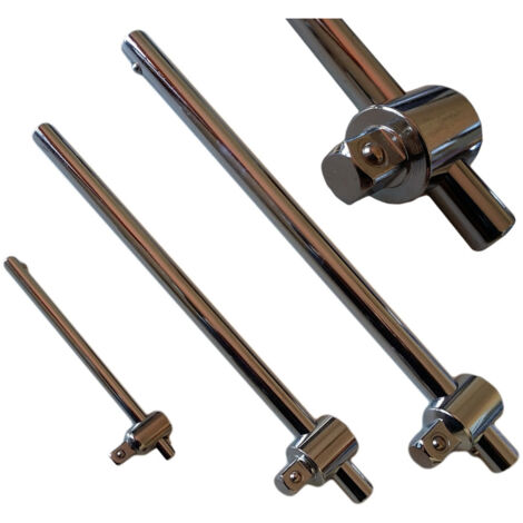 Trade Shop - Juego 3 Piezas Varilla T Para Vasos Torx Enchufables 1/2" 3/8" 1/4" Cromo Vanadio -