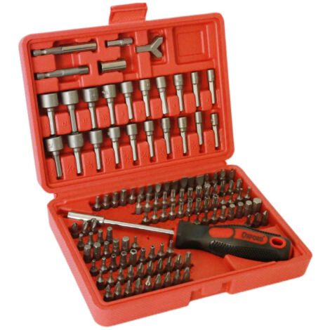 Trade Shop - Juego De 122 Puntas De Destornillador Con Alargadera Torx Estuche -