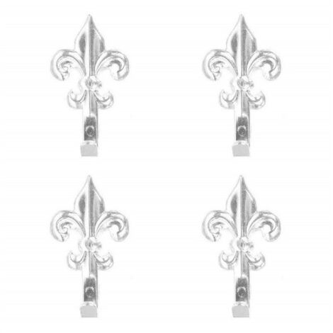 Trade Shop - Juego De 15 Ganchos Para Cuadros De Plata De 44 Mm En Forma De Lirio Florentino Con Clavos -