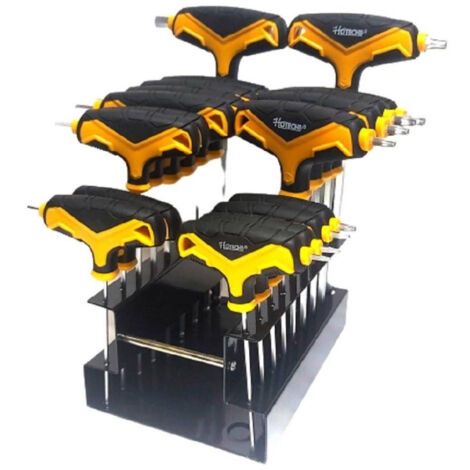 Trade Shop - Juego De 18 Llaves Hexagonales Con Cabeza Esférica Torx Cromo Vanadio -