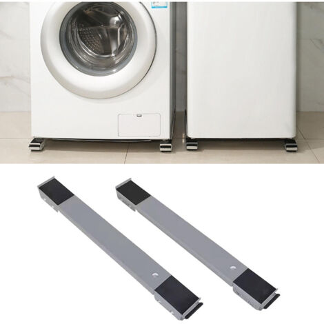 Trade Shop - Juego De 2 Placas Base Soportes Con Ruedas Para Mover Frigorífico Lavadora -