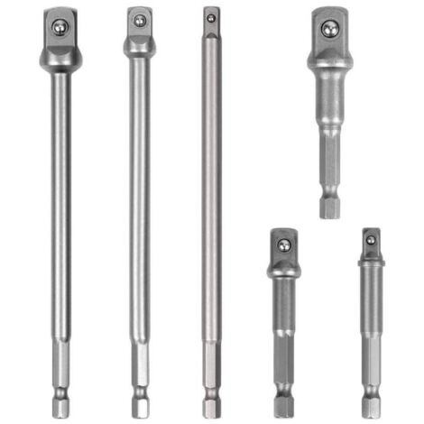 Trade Shop - Juego De 6 Adaptadores Para Llaves De Vaso Cuadradas De Impacto 1/4-3/8-1/2" 96033 -