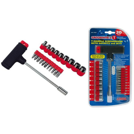 Trade Shop - Juego De Puntas De Destornillador Intercambiables Con Mango En T 21pcs -