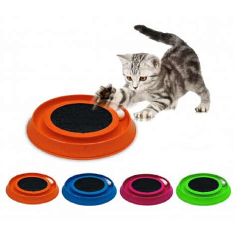 Trade Shop - Juguete Rascador Interactivo Para Gatos Happy Cat Made In Italy ø 35 Cm -