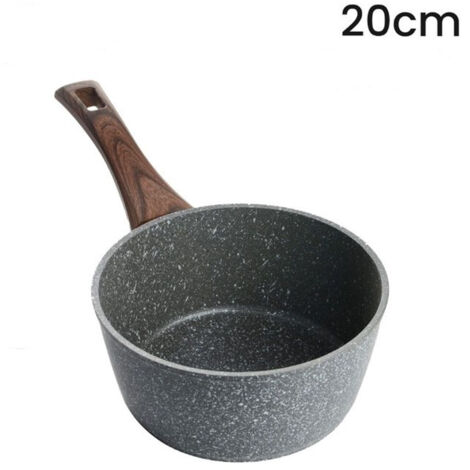 Trade Shop - Kasserolle mit Holzgriff Anti-Stick-kratzfester Pfanne zur Induktion von Ø16 bis 20 cm -     -durchmesser 20cm  -