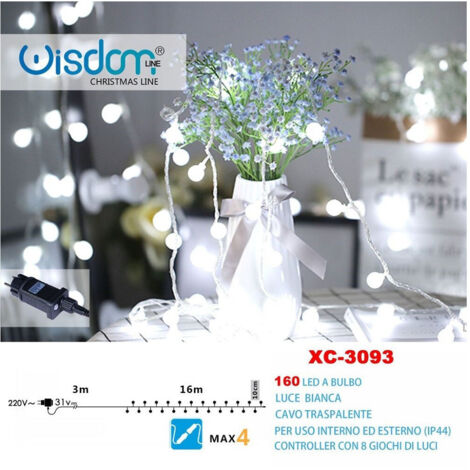 Trade Shop - KATENA LUMINOSA IN BULBO 160LED LICHT, WENNEN, WENNEN HANDEL 8 JUGEND LUCE XC-3093 -