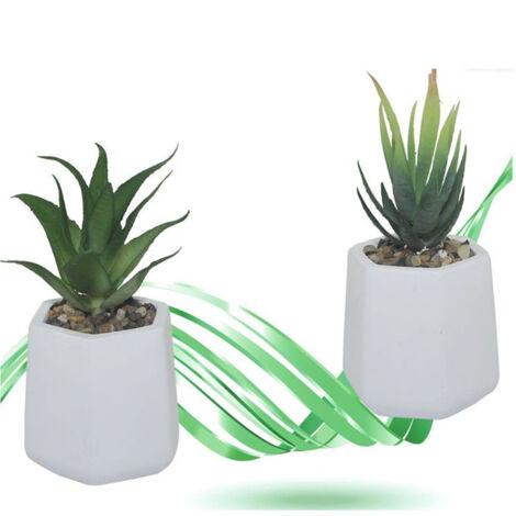 Trade Shop - Keramikvase mit Kunstpflanze, Geschenkidee, Partygeschenk, 15 x 8 cm -