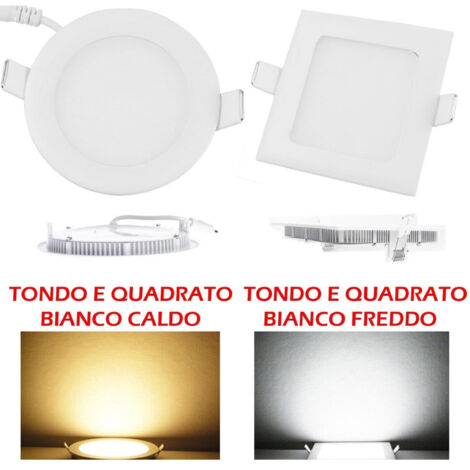 Trade Shop - KIT 10 LED-EINBAULEUCHTEN RUND ODER QUADRATISCH MIT FLOSSEN 6W -     Platz