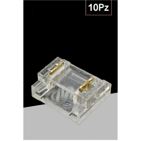 Trade Shop - KIT 10PZ TRASPARENTE LINEARE FÜR STRIP LED 2 PIN 8MM CN8MM-D -