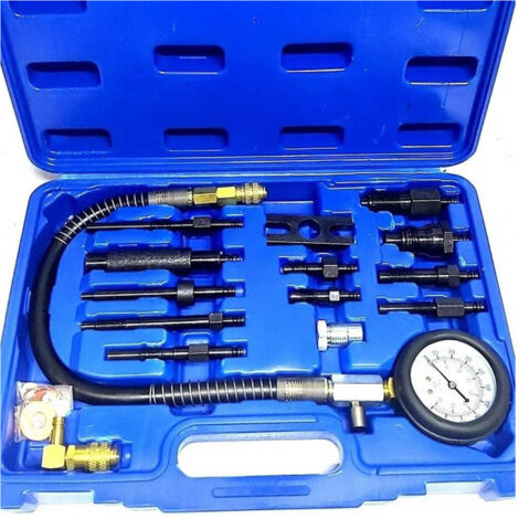 TRADE SHOP - Kit 15 Pezzi Tester Compressione Motori Diesel Prova Compressione -