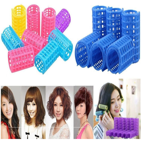 TRADE SHOP - Kit 16 Bigodini Con Clip 30mm Plastica Hair Rollers Arriccia Capelli Acconciatura -