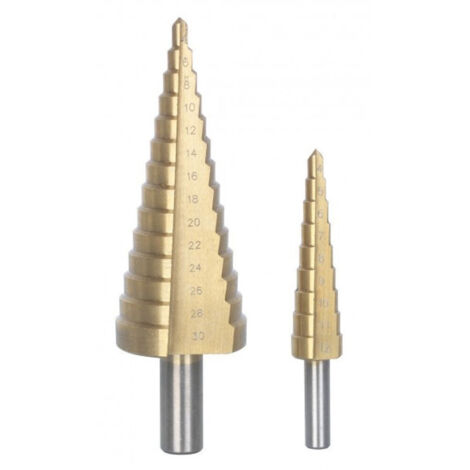 Trade Shop - Kit 2 Punte Un Conjunto De Escaleras Frenos Amplios Rangos 1 De 4 A 30 Y 1 De 4 A 12 Mm -