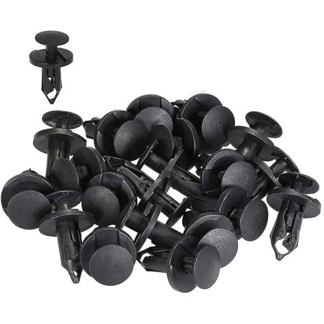 TRADE SHOP - Kit 40pz Clip Di Fissaggio Automatico Rivetto In Plastica Per Paraurti Auto Nero -