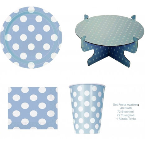 Trade Shop - Kit 72 Papierservietten 72 Gläser 48 Platten 1 Pie Erhöhte Partyparty -