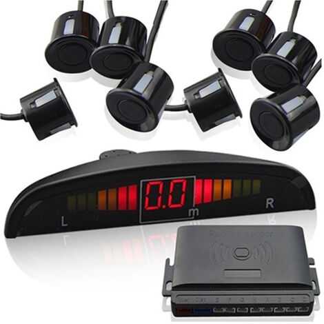 TRADE SHOP - Kit 8 Sensori Di Parcheggio Auto + Display Led+suono + Radar Cicalino Acustico -
