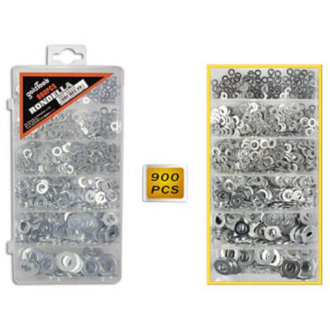 Trade Shop - Kit 900 Rondelle Piatte Per Viti 6 Misure Diverse Spessori Distanziatori Bulloni -