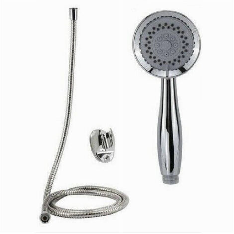 TRADE SHOP - Kit Bagno Doccetta Doccino Soffione Doccia Tondo Con Laccio 1,8 Mt Staffa 69063 -