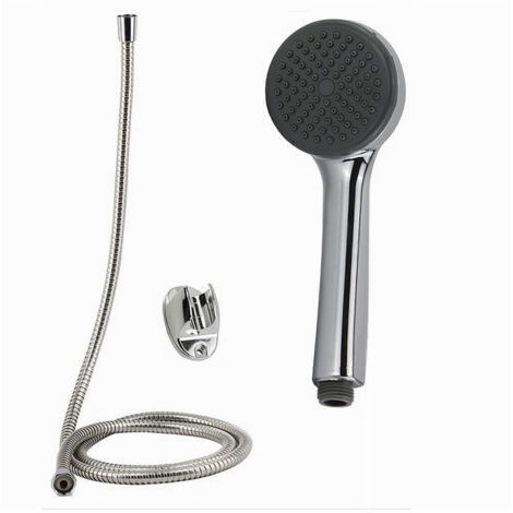 TRADE SHOP - Kit Bagno Doccetta Tonda Doccino Soffione Doccia Con Laccio 1,8 Mt Staffa 69102 -