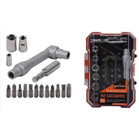 TRADE SHOP - Kit Cacciavite Multiuso 30 Pz Fai Da Te Magnetico Teste Intercambiabili 92189 -