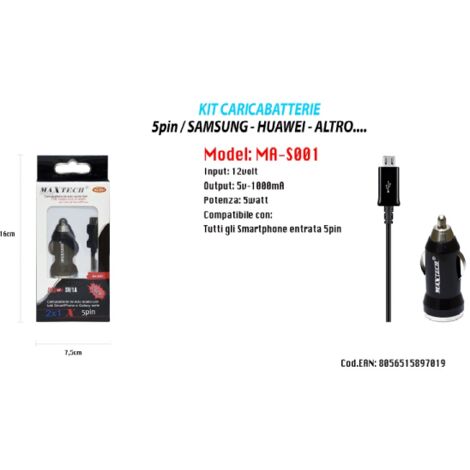 Trade Shop - Caricatore Caricabatteria Per Auto Usb / Type-c Pd 5a  Superchange 40watt Ma-c017