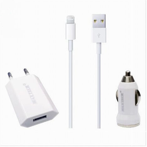 TRADE SHOP - Kit Caricabatterie Cellulare Smartphone Cavo Usb Cellulari Casa Auto Ms-t004 -