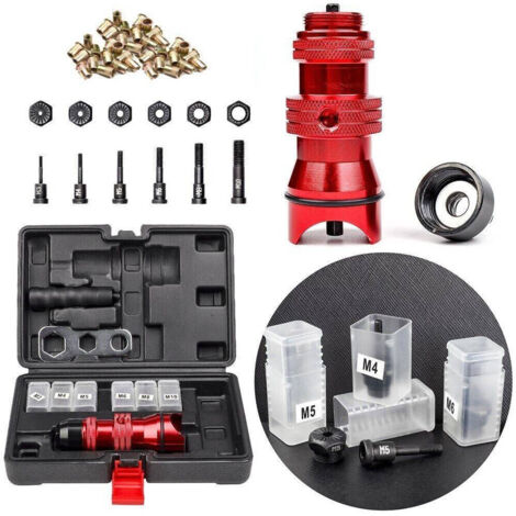 Trade Shop - Kit Conversione Da Trapano A Rivettatrice Inserti Rivetti Filettati M3-m10 07445 -