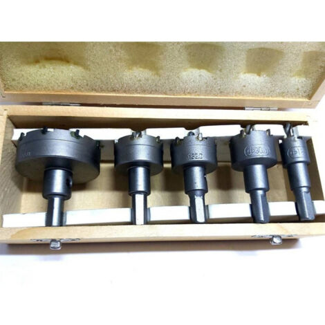 Trade Shop - Kit De 5 Fresas Hss Dientes De Carburo De Tungsteno 18 30 32 35 55 Mm Para Muros -
