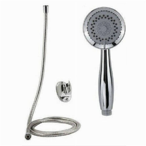 Trade Shop - Kit De Baño Ducha De Mano Rociador Redondo Con Cordón Soporte De 1,8 Mt 69063 -