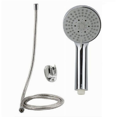 Trade Shop - Kit De Baño Teleducha Redonda Con Soporte De 1,8 M 69084 -